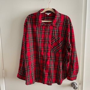 Red plaid flannel shirt 2x